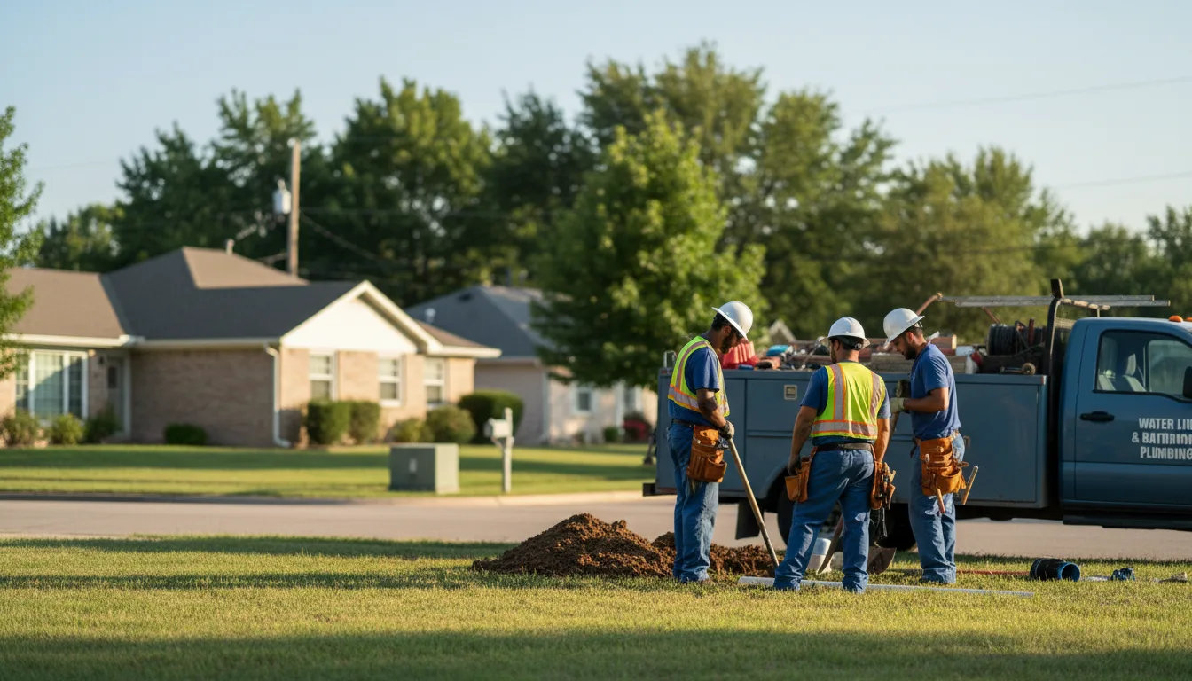 Residential water line and bathroom plumbing service in Streetman, TX